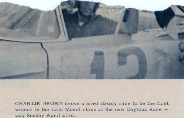 Charlie Brown - Ist LM winner at Daytona - NSS - Raceway  on 4-23-67.
