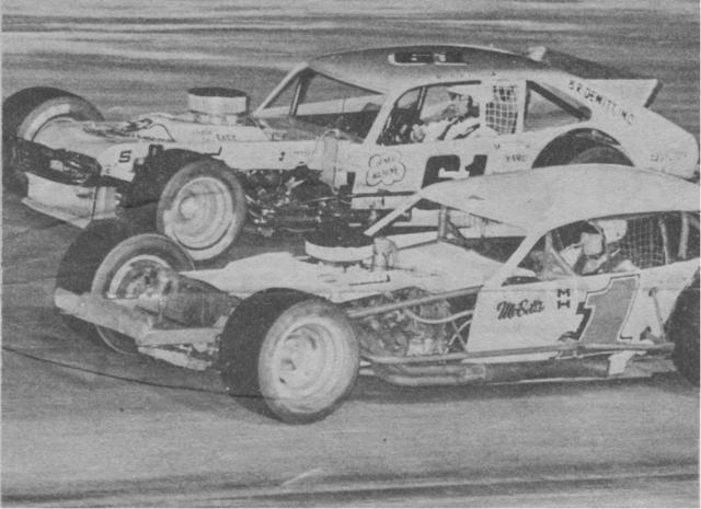 Richie Evans takes the high road around Charlie Jarzombek  during the 1980 World Series (Larry Riveland Photo)