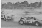 Dave Marcis gives Delma Cowart a rear end full of radiator during the 1980 Sportsman 300 (Larry Riveland Photo)