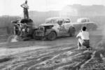 Banjo Matthews after crashing - early 50s (Marty Little Collection)