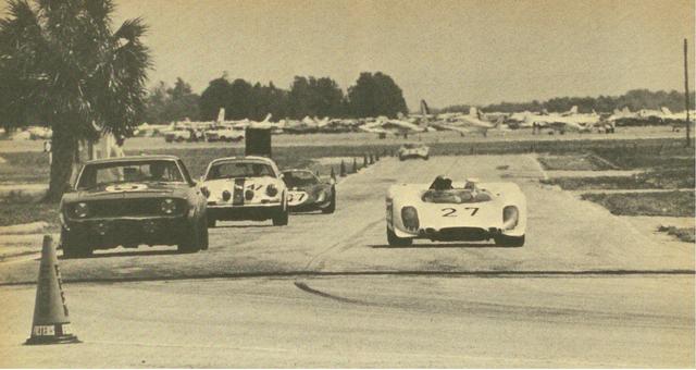 An interesting mix of race cars and airplanes in 1968...