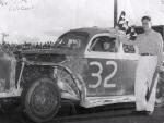 Dick Crowe takes a win at Gold Coast in 1953 (Dick Crowe Collection)