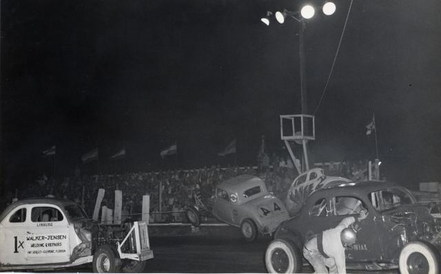 Action at Sunbrock Speedway (Orlando) circa 1955 - Buster Burt is #2 (Burt Collection)