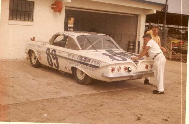 1961 Daytona 500 - Joe Lee Johnson's Chevy going through inspection...
