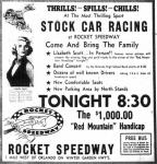Ad from the early-1950s when the track was called Rocket Speedway (Courtesy Paul Brown)