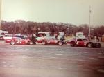 The Billy Knabb racing team in 1981 at Columbia County - Ricky Moran #1, Steve Moran #2 and Rance Phillips #27...