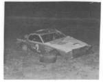 Butch Armstrong's CAM-2 Mustang after a roll-over in 1979 (Al Quellette Photo)