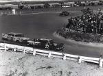 1957 GN race - Fireball Roberts' Ford leads the Plymouth of Detroit, MI driver Lem Svajian - the only NASCAR race Svajian ran...
