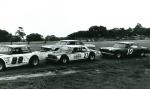 During hot laps - Benny Moore leading Joe Edwards and Dave Scarborough - All three failed top make the race...