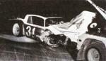 Billie Harvey's car took a licking at the July 4th, 1981 All Pro race (Jim Jones Photo)