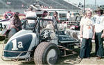 Bobby Allen and Jan Opperman - IMCA Sprints 1974 (Bob Patten photo)